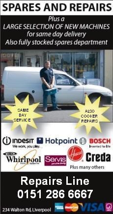 Same day Domestic Appliance repairs in Liverpool, Merseyside