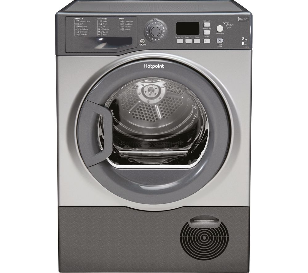 Hotpoint Aquarius TVFS 83C GG Front-Loading vented Electric Dryer - 8 kg - Graphite